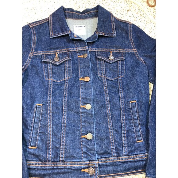 Old Navy Jean Jacket with Painting on Back - Picture 2 of 7